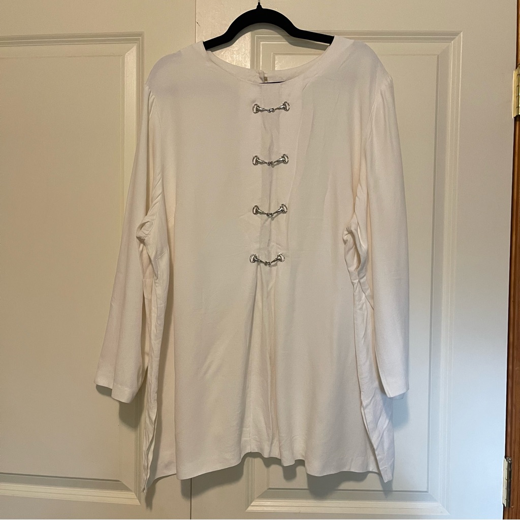 Vintage Hhr Made In Usa Equestrian Horsebit Detail Tunic Top L-Xl